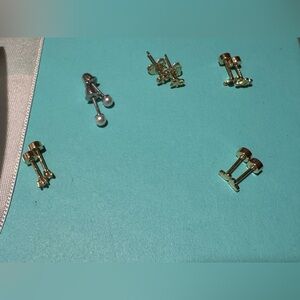 Elegant Gold and Silver Stud Earrings Set